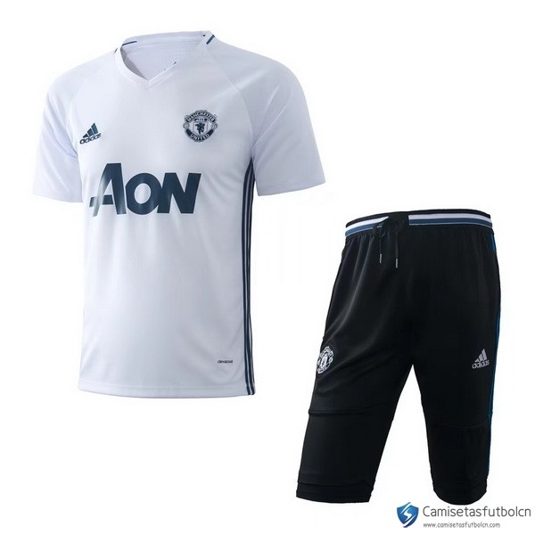 Camiseta Entrenamiento Manchester United Conjunto Completo 2017-18 Blanco